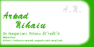 arpad mihaiu business card